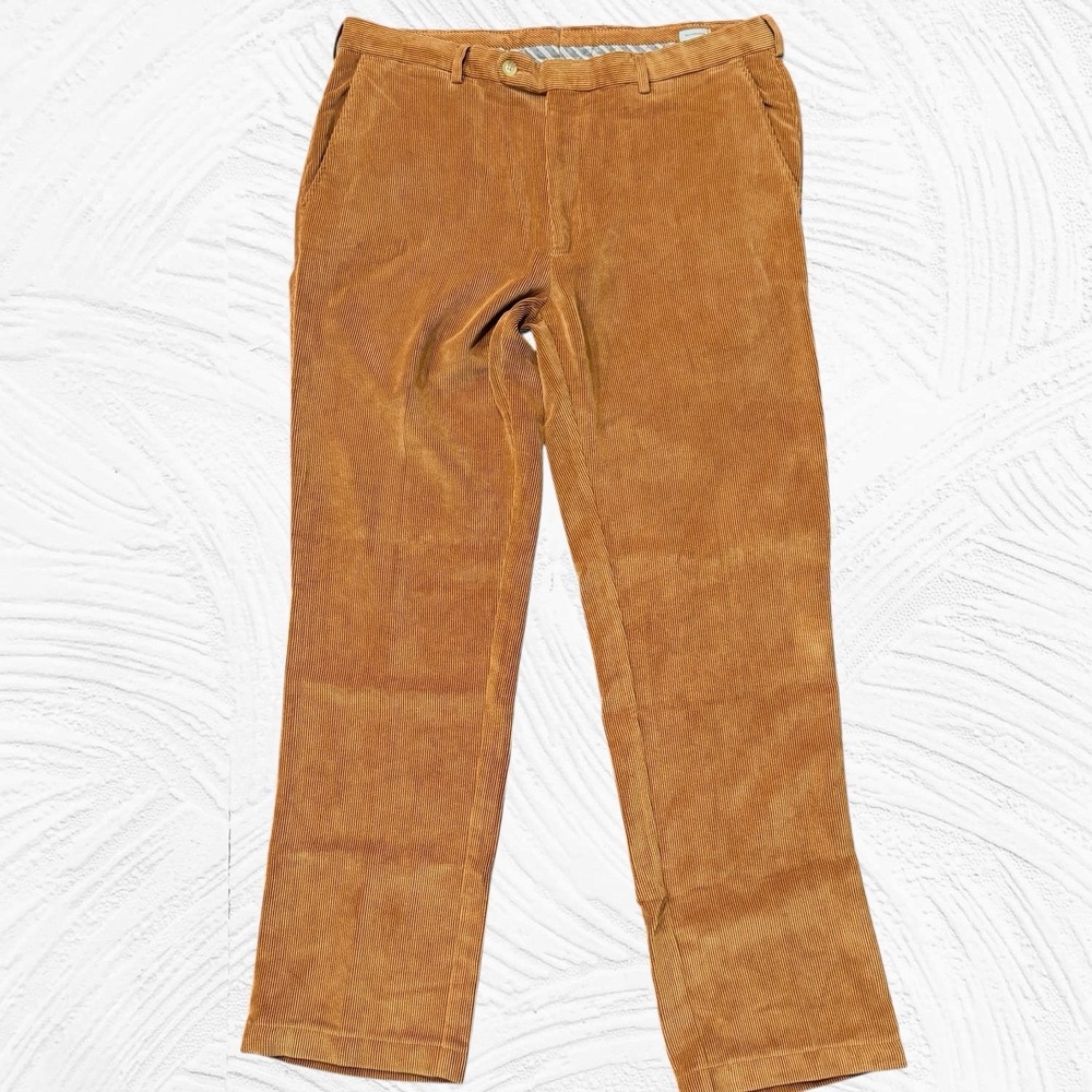 Peter Millar Pants Mens 36X31.5 Brown/Rust Corduroy Chino Slacks Nanoluxe